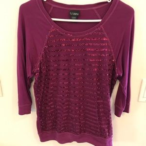 💰Daytrip top with striped sequin detail